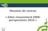 Réunion de rentrée « bilan mouvement 2009-perspectives 2010 » 29/09/09