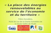 «  La place des énergies renouvelables au service de l’économie et du territoire »