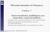 Microéconomie et Finance - Cours 7 -  Interventions publiques en marchés concurentiels :