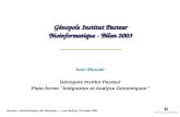 Génopole Institut Pasteur Bioinformatique - Bilan 2003