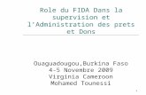 Role du FIDA Dans la supervision et l’Administration des prets et Dons