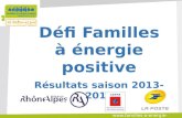 Défi Familles à énergie positive Résultats saison 2013-2014