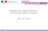 Rapport du Gouvernement  sur la pauvreté en France