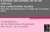 Contribution de la Fédération Régionale des M.J.C. de Lorraine