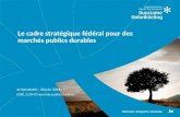 Le cadre stratégique fédéral pour des marchés publics durables