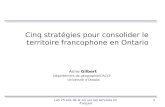 Cinq stratégies pour consolider le territoire francophone en Ontario