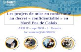 Les projets de mise en conformité au décret « confidentialité » en Nord Pas de Calais
