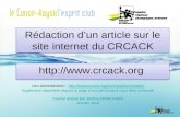 Rédaction d’un article sur le site internet du CRCACK