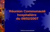 Réunion Communauté hospitalière  du 09/02/2007