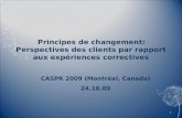 Principes de changement:  Perspectives des clients par rapport aux expériences correctives