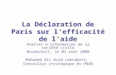 La Déclaration de Paris sur l’efficacité de l’aide