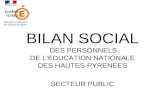 BILAN SOCIAL DES PERSONNELS  DE L’EDUCATION NATIONALE  DES HAUTES-PYRENEES