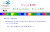 SES et EDD ESPE de Bordeaux– 14 mars 2014