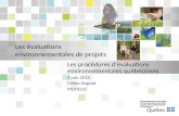 Les évaluations environnementales de projets