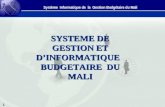 SYSTEME DE GESTION ET D’INFORMATIQUE   BUDGETAIRE  DU MALI