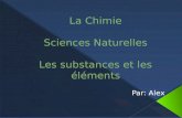 La Chimie Sciences Naturelles Les substances et les éléments