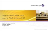 Déploiement EPM 2003 pour la R&D division ESD