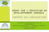 débat sur l’éducation au développement durable  Synthèse des contributions