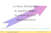 Le Pacte Présidentiel  de Ségolène Royal : la preuve par 9 &  100 propositions