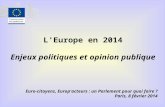 L'Europe en 2014 Enjeux politiques et opinion publique