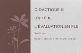 dIDACTIQUE  III UNITÉ II:  L’évaluation en  fle