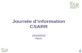 Journée d’information CSARR 13/12/2012 Paris