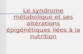 Le syndrome métabolique et ses altérations épigénétiques liées à la nutrition