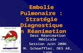 Embolie Pulmonaire : Stratégie Diagnostique en Réanimation