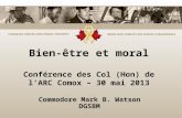 Bien-être et moral Conférence des Col (Hon) de l’ARC Comox – 30 mai 2013