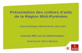 Présentation des critères d’aide de la Région Midi-Pyrénées