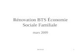 Rénovation BTS Économie Sociale Familiale