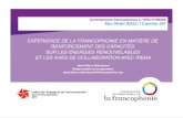 EXPÉRIENCE DE LA FRANCOPHONIE EN MATIÈRE DE  RENFORCEMENT DES CAPACITÉS