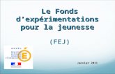 Le Fonds d’expérimentations  pour la jeunesse (FEJ)