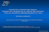 Intervention à la Société démographique francophone de Belgique 3 mai 2013