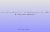 HISTOIRE GEOGRAPHIE EDUCATION CIVIQUE NOUVEAU BREVET