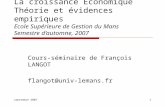 Cours-séminaire de François LANGOT flangot@univ-lemans.fr