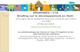 PROMODEV / CTA  Briefing sur le développement en Haïti