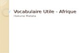 Vocabulaire Utile - Afrique