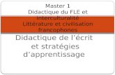 Master 1 Didactique du FLE et interculturalité Littérature et civilisation francophones