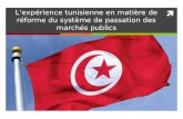 L ’ expérience tunisienne en matière de réforme du système de passation des marchés publics