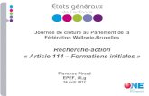 Journée de clôture au Parlement de la Fédération Wallonie-Bruxelles  Recherche-action