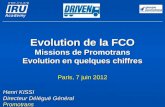 Evolution de la FCO Missions de Promotrans Evolution en quelques chiffres