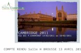 CAMBRIDGE 2011 TS2 EEC P.CARAMINOT 14/02/2011 au 18/02/2011