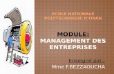 Ecole Nationale Polytechnique d’ oran Module: management des entreprises