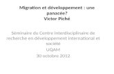 Migration et développement : une panacée ? Victor  Piché