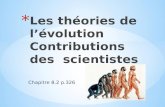 Les théories de l’évolution Contributions des   scientistes