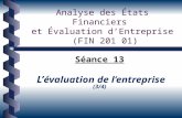 Analyse des États Financiers  et Évaluation d’Entreprise  (FIN 201 01)