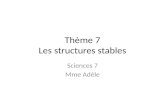 Thème 7 Les structures stables