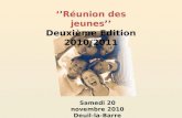 ‘ ’ Réunion des jeunes ’ ’ Deuxième Edition 2010/2011