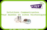 Solutions Communicantes  Pour musées et sites historiques
